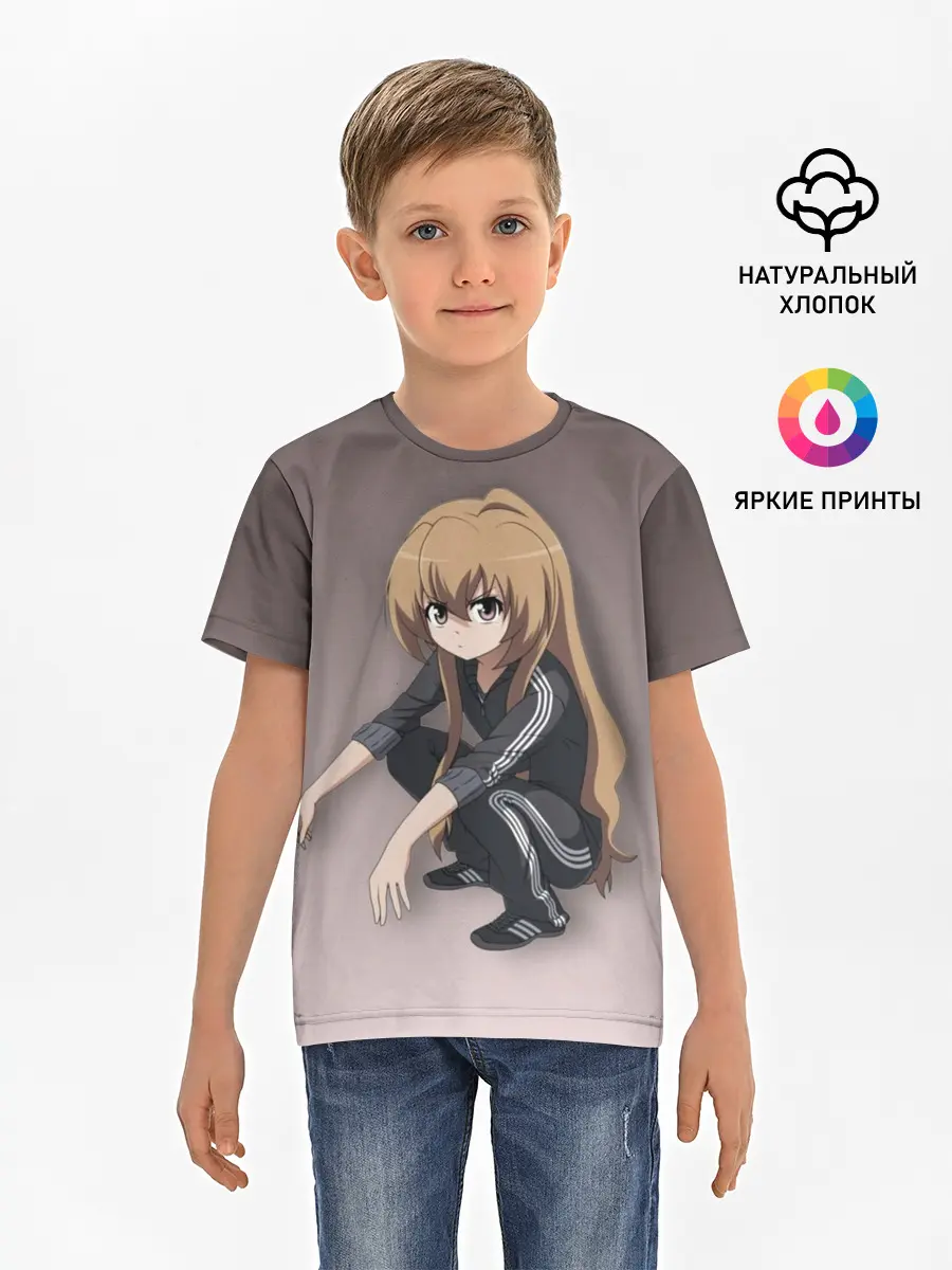 Детская базовая футболка / Аниме девочка на кортах в Адидасе