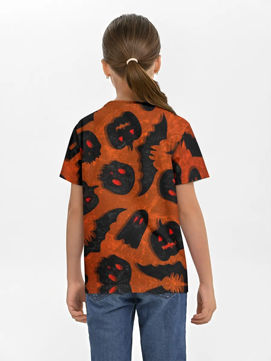 Детская базовая футболка / Halloween print