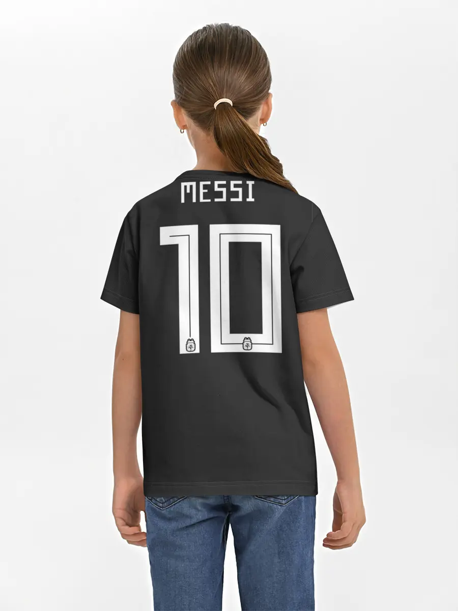 Детская базовая футболка / Месси ЧМ 2018 гостевая