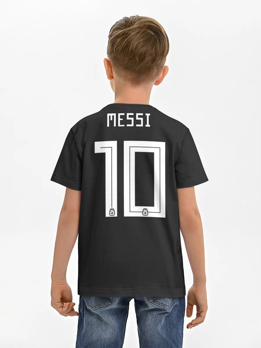 Детская базовая футболка / Месси ЧМ 2018 гостевая