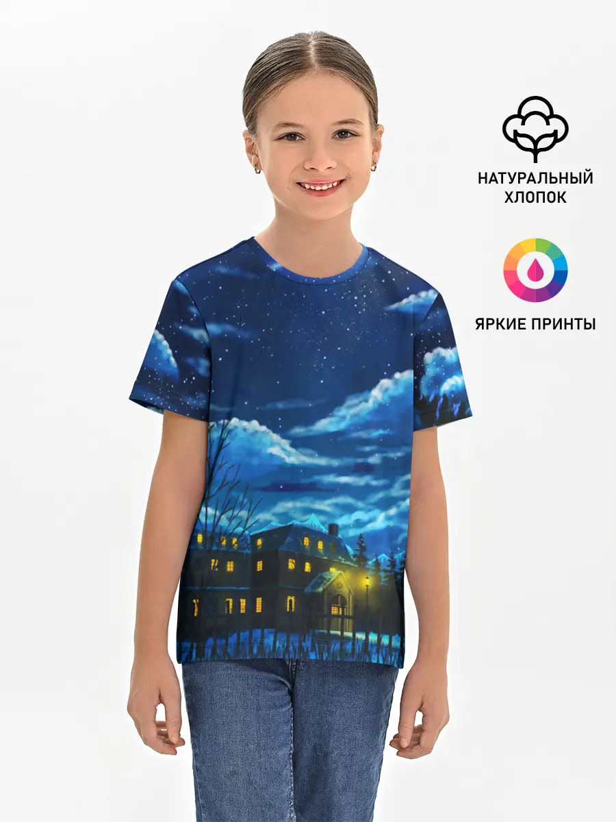 Детская базовая футболка / ЗИМНЯЯ НОЧЬ