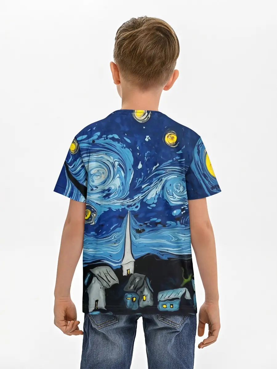Детская базовая футболка / ЗВЁЗДНАЯ НОЧЬ ВАНГОГ