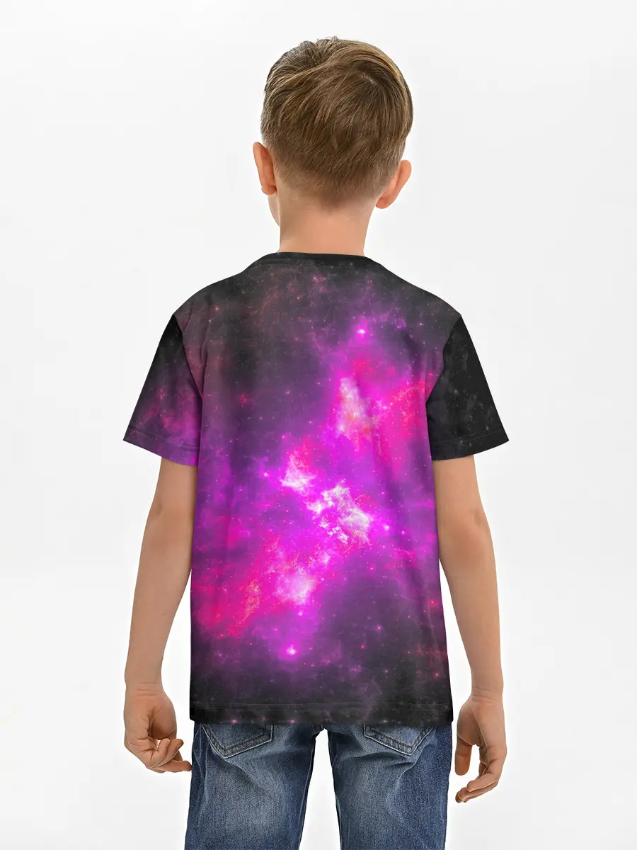 Детская базовая футболка / Аниме Девушка | Розовый Космос