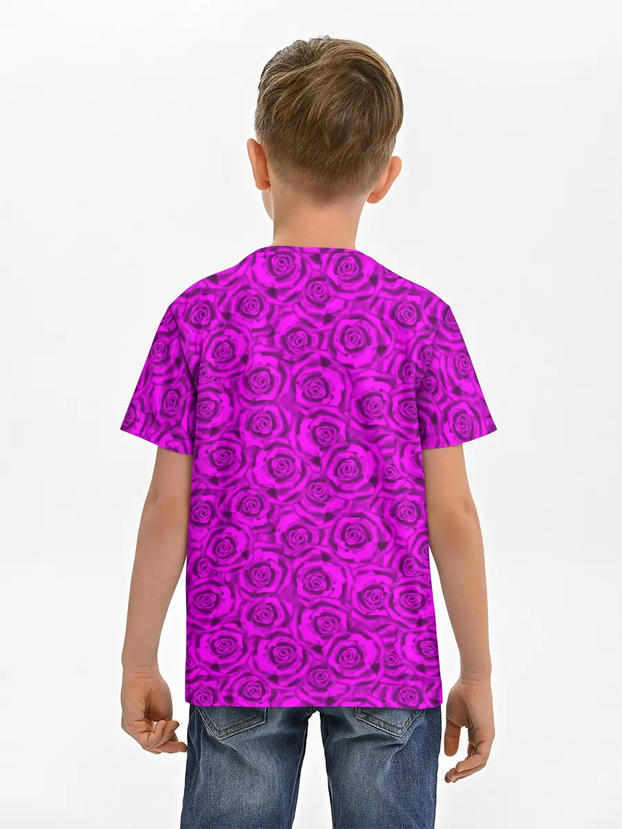 Детская базовая футболка / Яркий цветочный неоновый узор