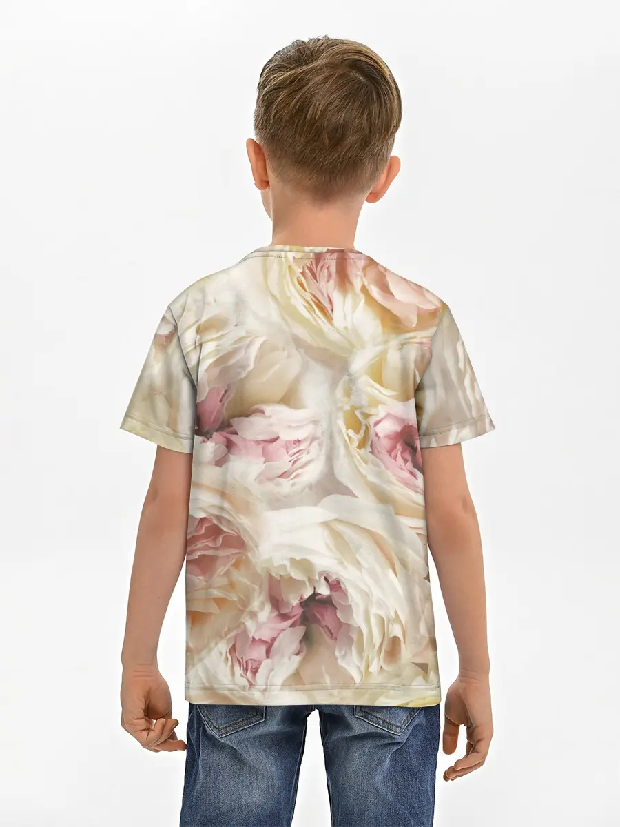 Детская базовая футболка / Нежные Пионы