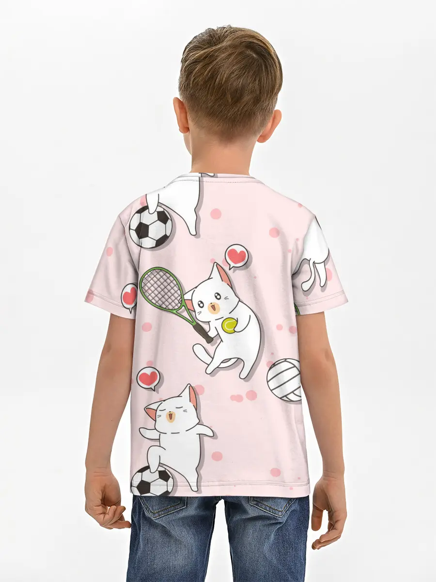 Детская базовая футболка / Спортивные котики | Мяу спорт