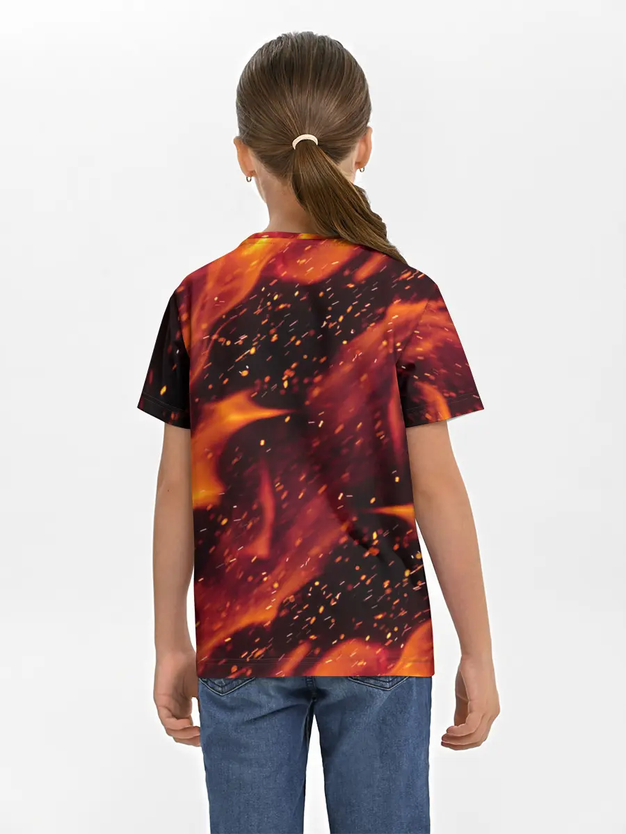 Детская базовая футболка / БИТКОИН ОГОНЬ