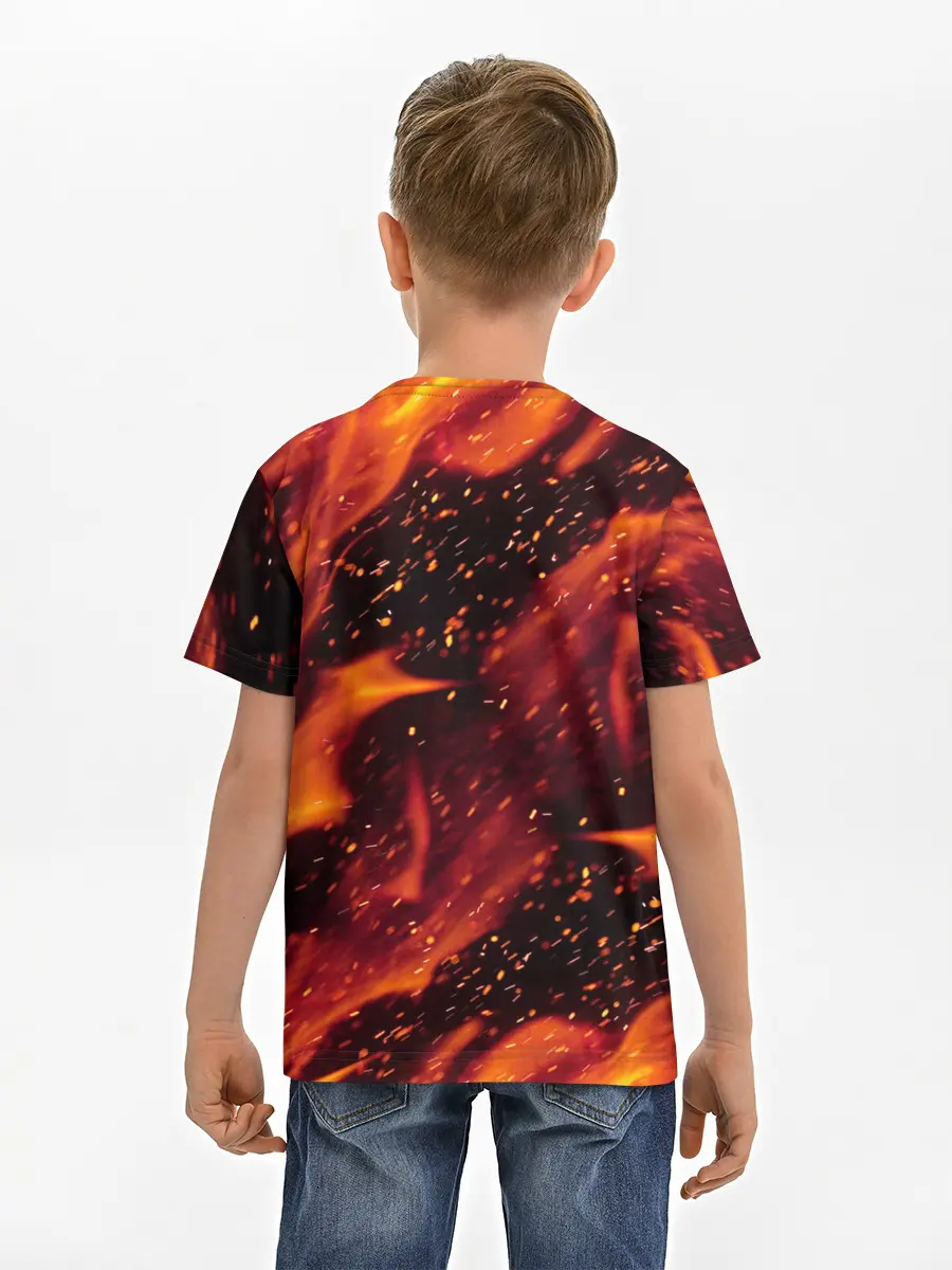 Детская базовая футболка / БИТКОИН ОГОНЬ