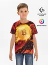 Детская базовая футболка / БИТКОИН ОГОНЬ
