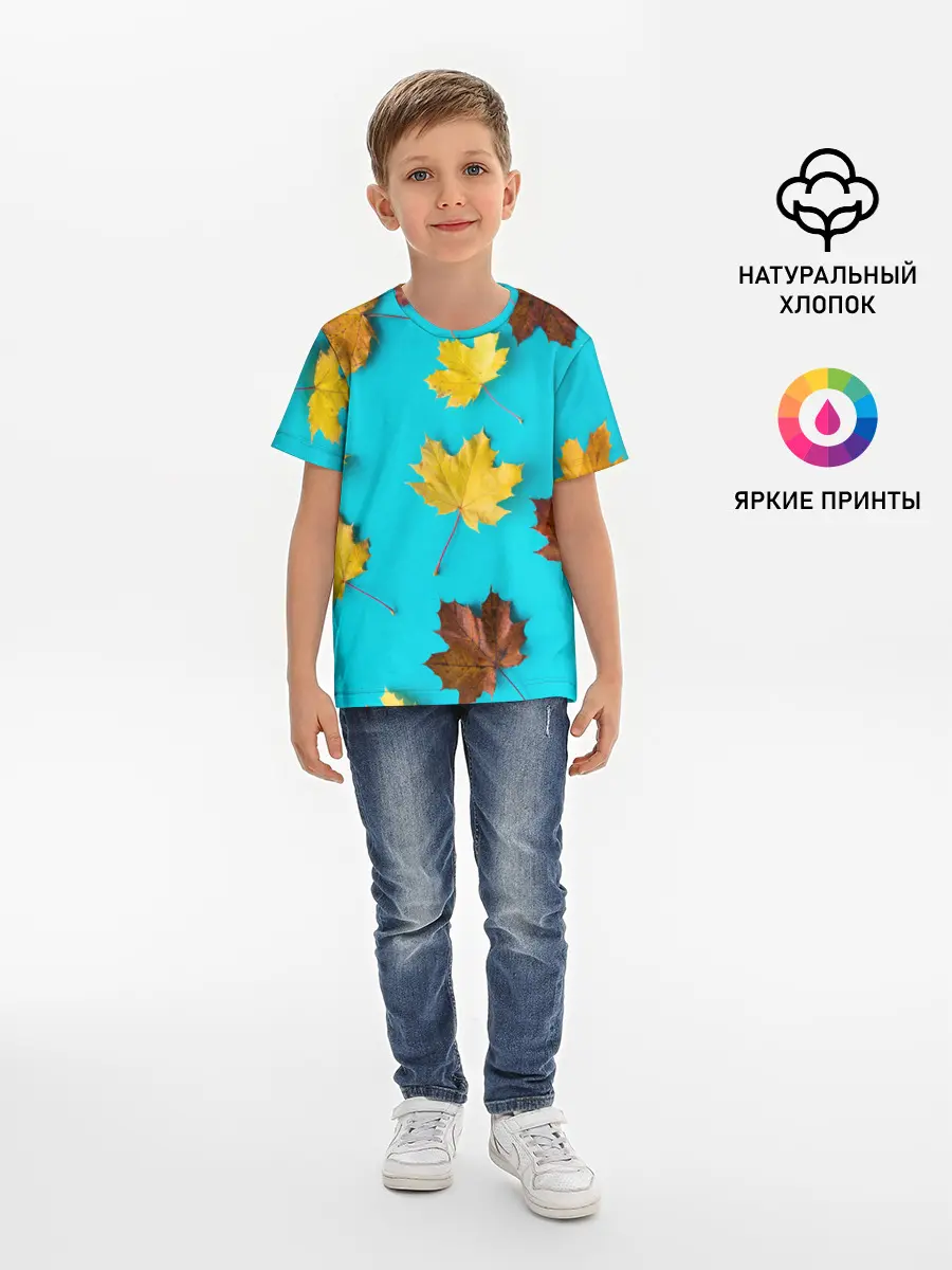 Детская базовая футболка / Кленовый листочек