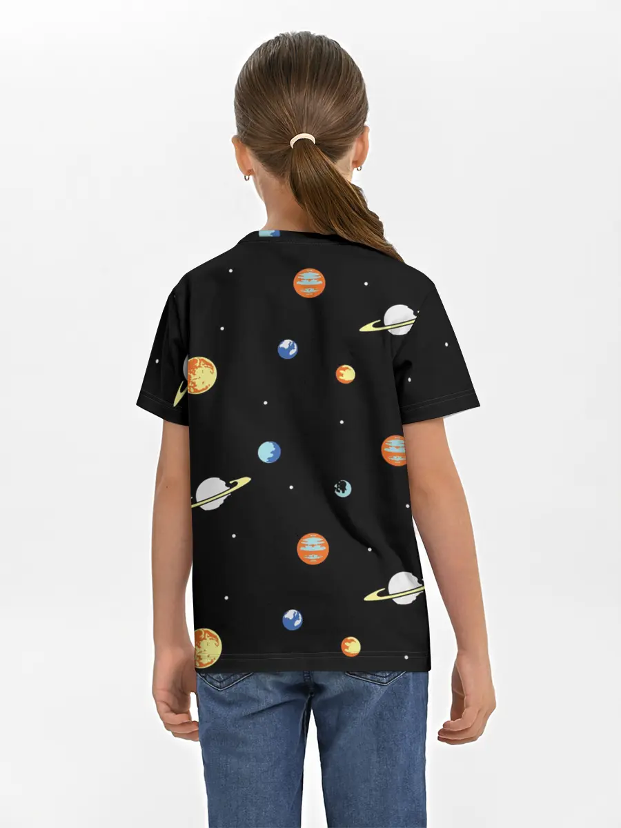 Детская базовая футболка / Планеты в космосе