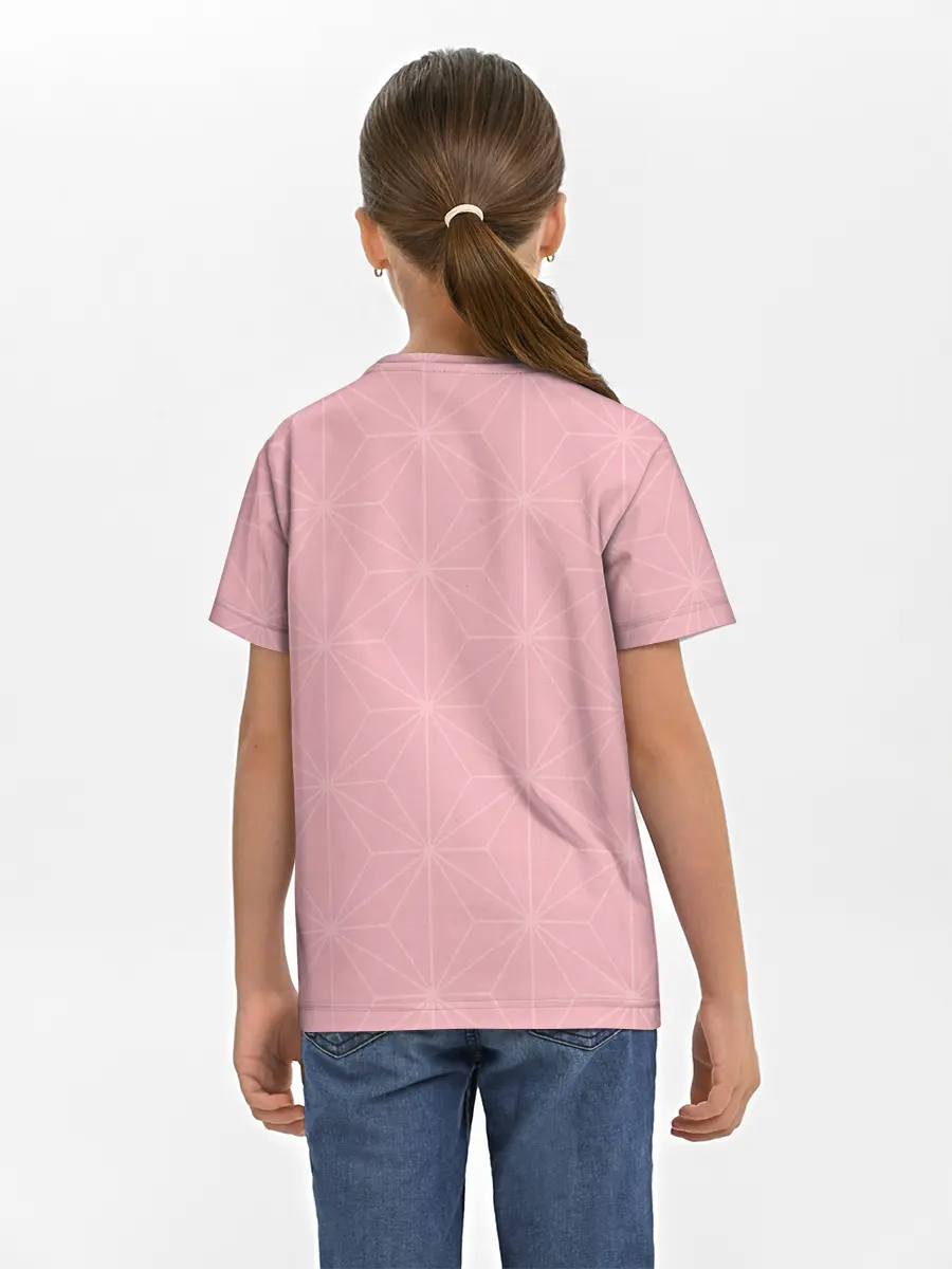 Детская базовая футболка / Незуко розовый