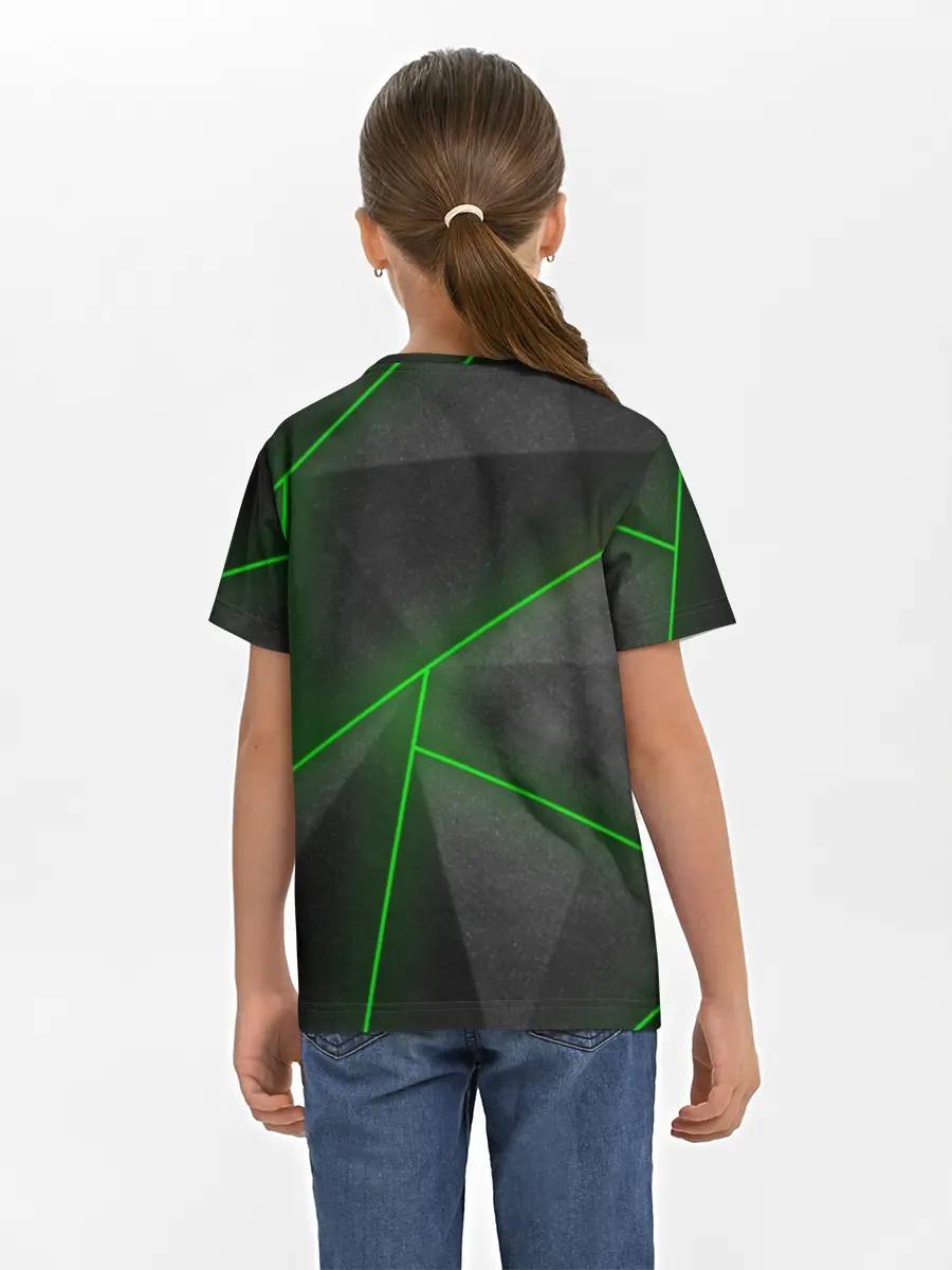 Детская базовая футболка / Неоновые линии