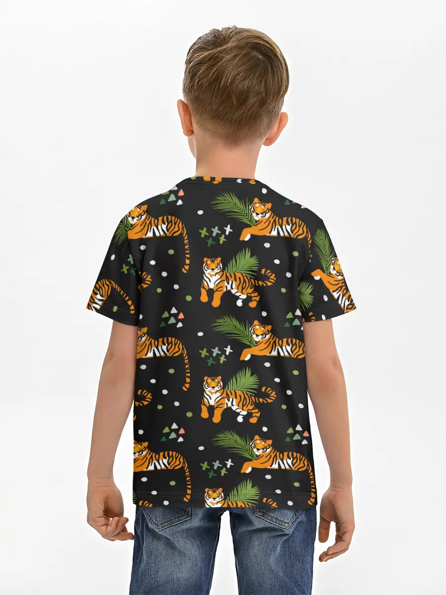 Детская базовая футболка / Tigers | Тигровый Паттерн