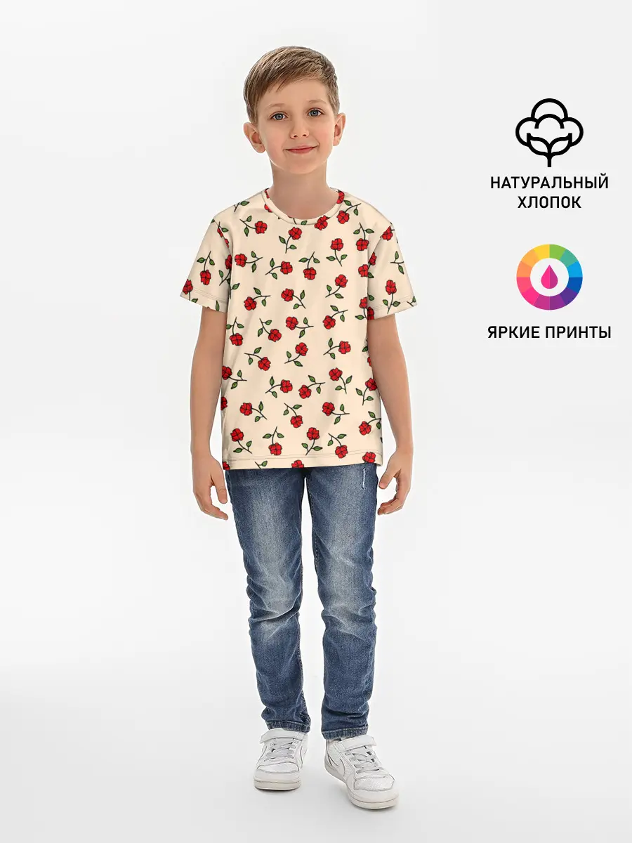 Детская базовая футболка / Прованс из роз