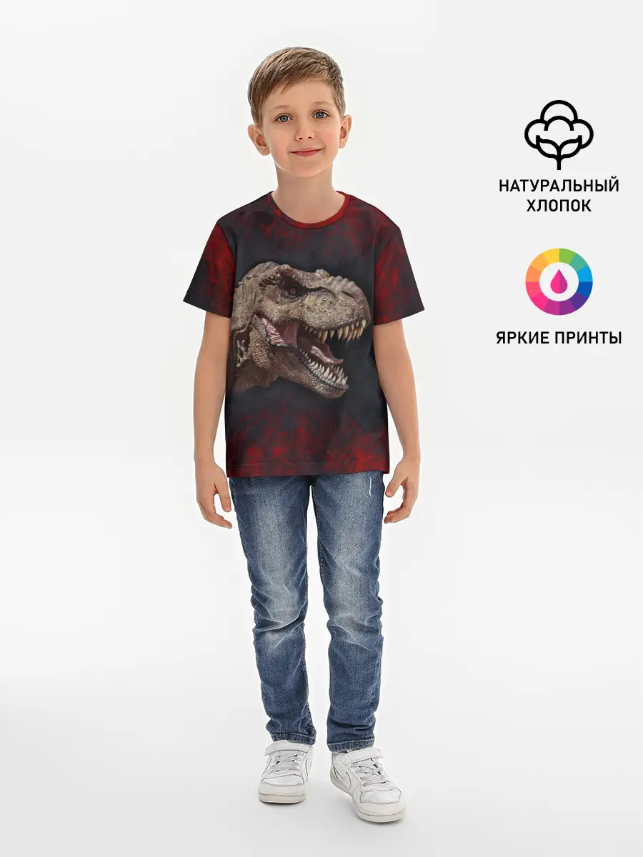 Детская базовая футболка / T-REX | Динозавр | Dino