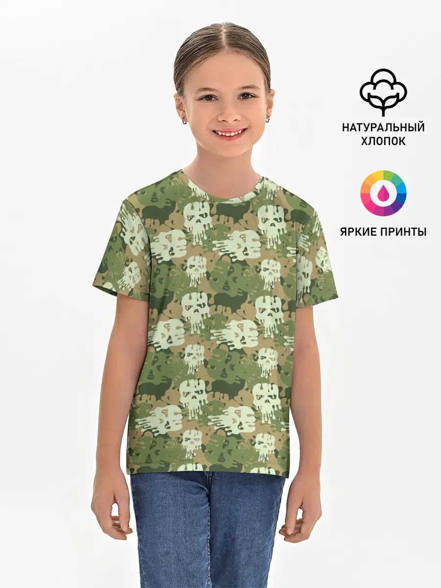 Детская базовая футболка / Силуэты Черепов