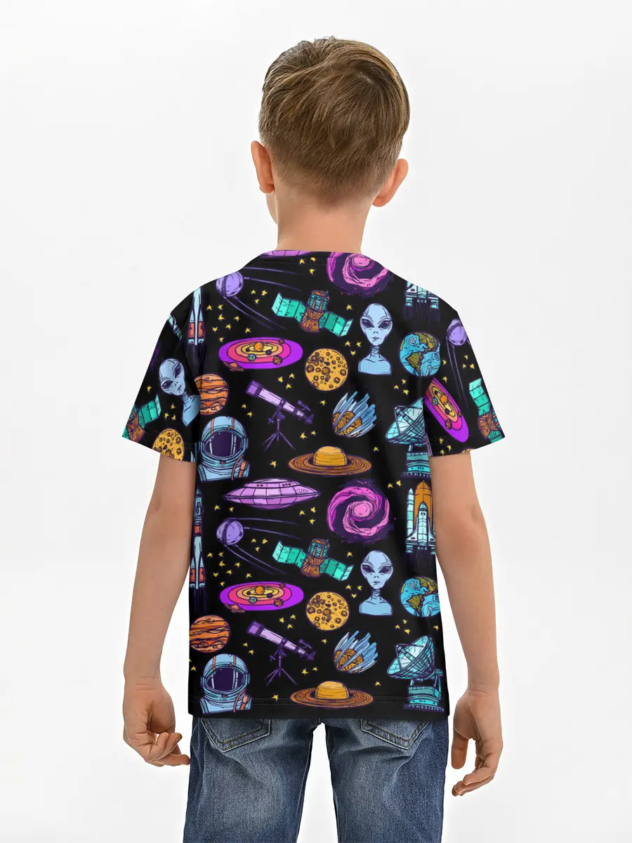 Детская базовая футболка / космос