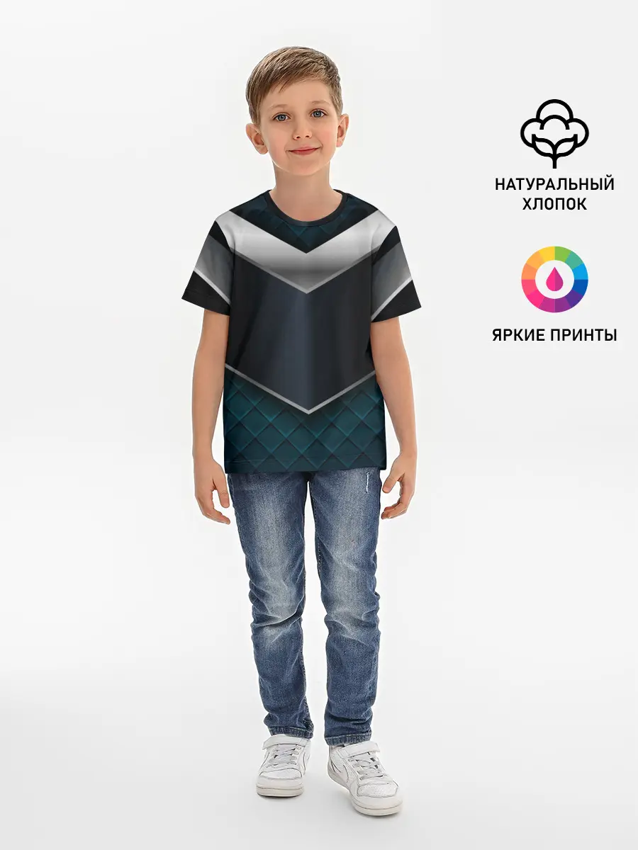 Детская базовая футболка / 3D dark metal