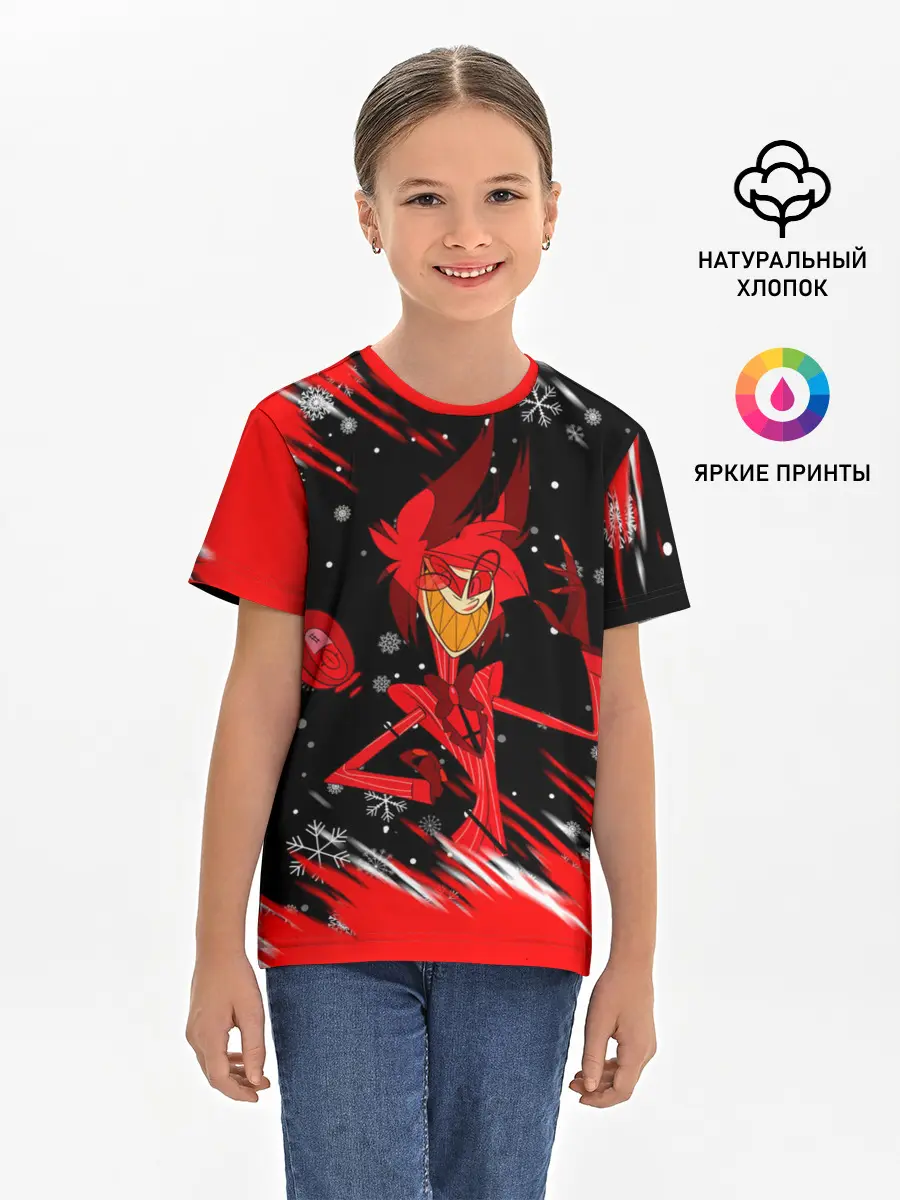 Детская базовая футболка / HAZBIN HOTEL НОВОГОДНИЙ.