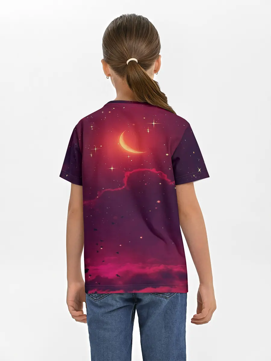 Детская базовая футболка / СКАЗОЧНАЯ НОЧЬ 2 КРАСНЫЙ