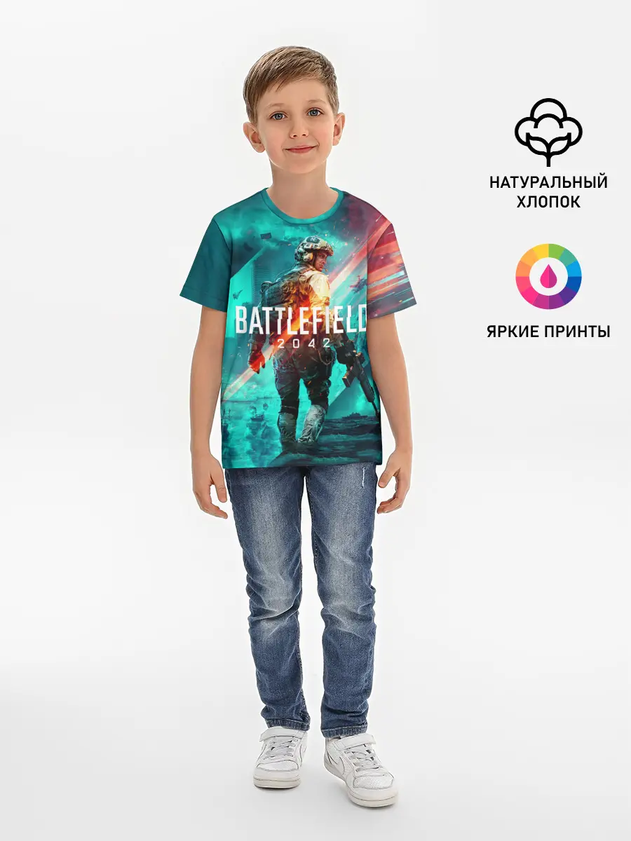 Детская базовая футболка / Battlefield 2042 игровой арт