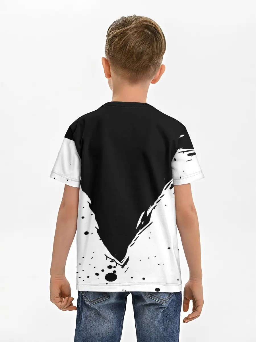 Детская базовая футболка / Черно-белый Сайтама One Punch-Man