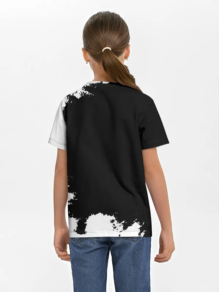 Детская базовая футболка / Чёрный клевер Аста и демон Либе