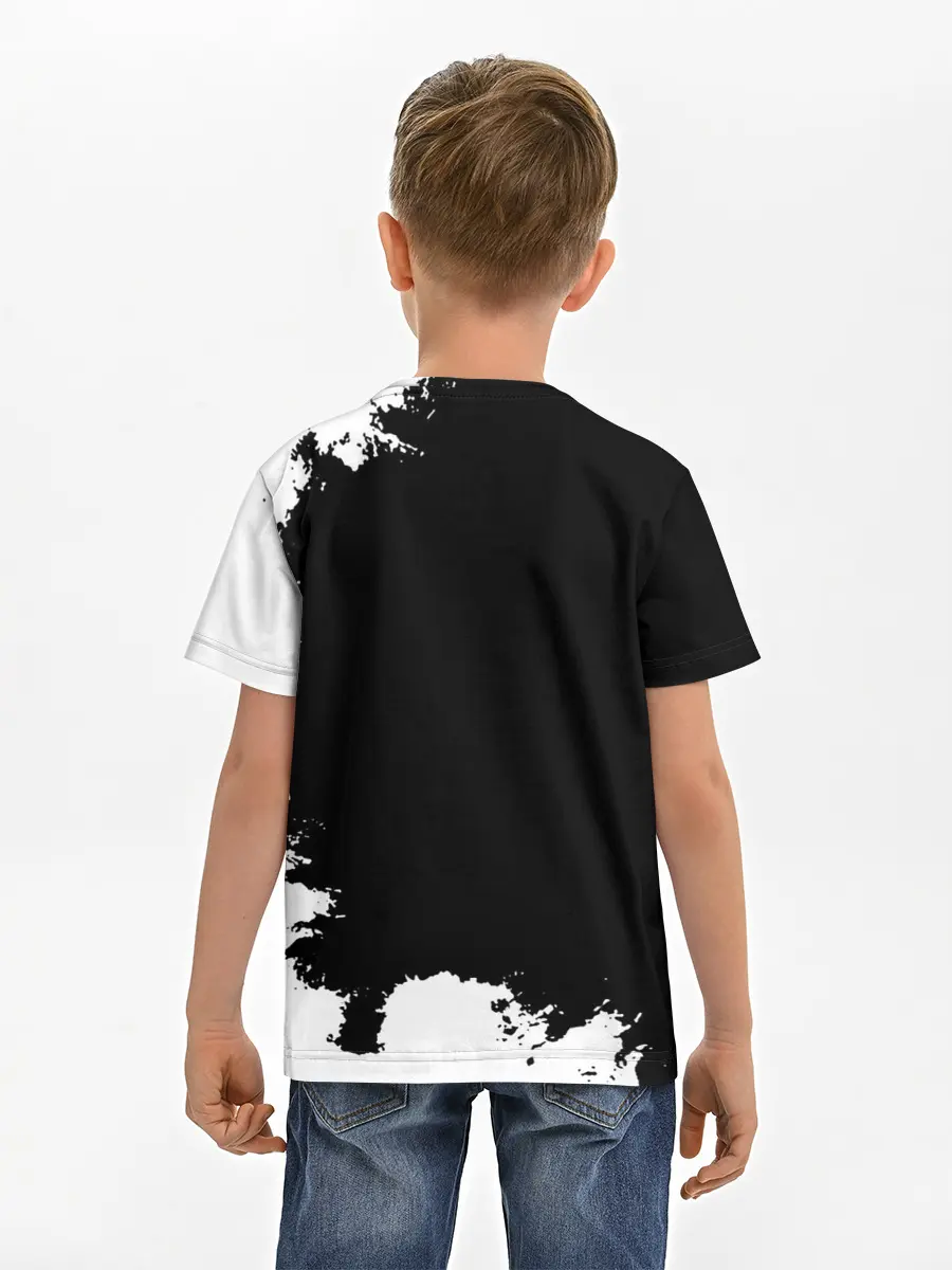 Детская базовая футболка / Чёрный клевер Аста и демон Либе