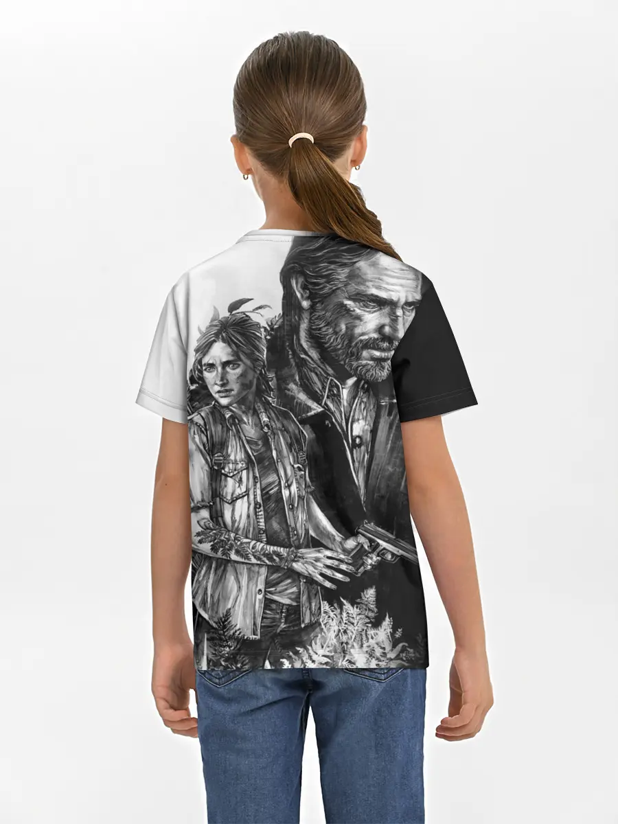 Детская базовая футболка / THE LAST OF US ЧЁРНО БЕЛЫЙ