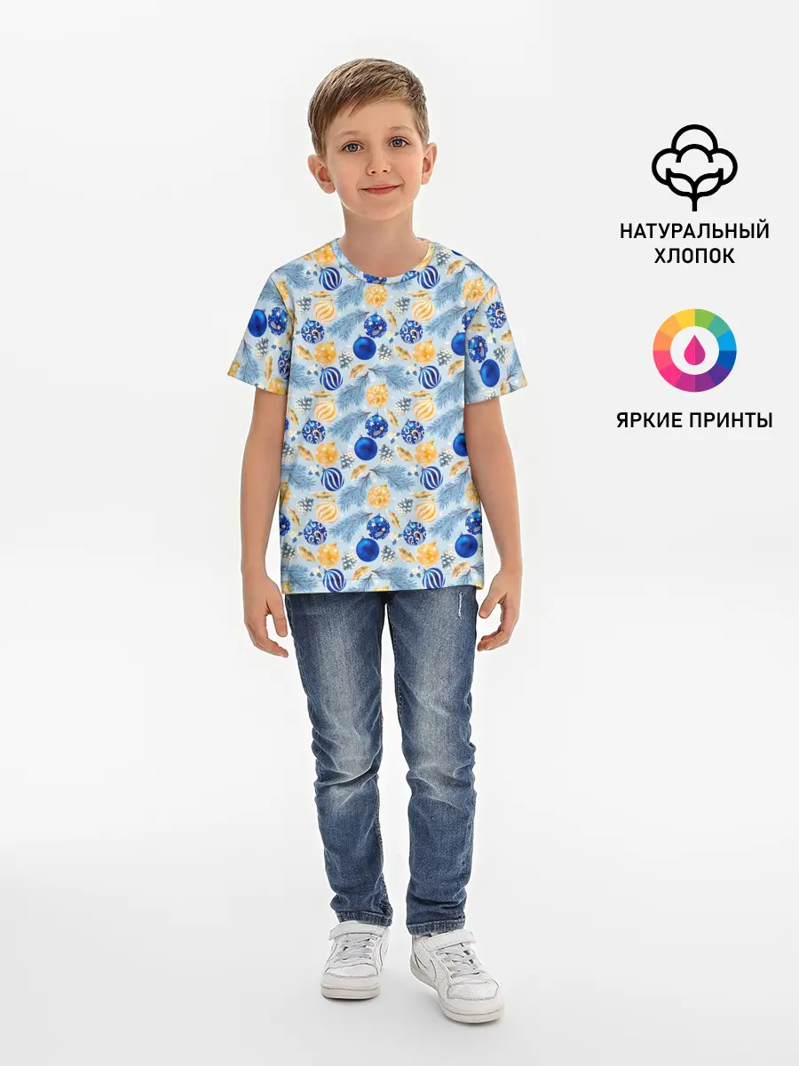 Детская базовая футболка / Новогодние Украшения