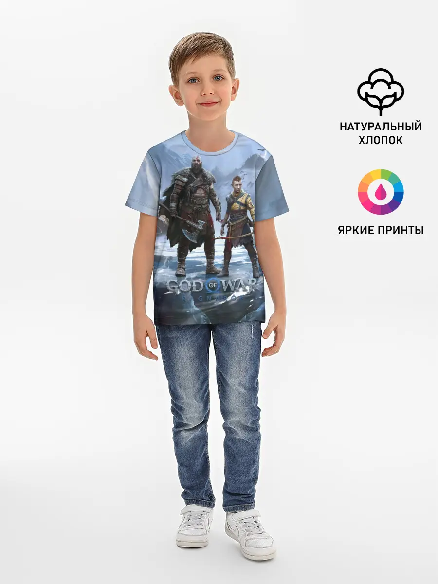 Детская базовая футболка / Кратос и Атрей Рагнарек