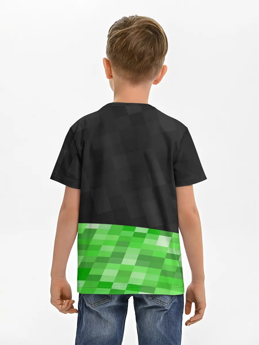 Детская базовая футболка / Minecraft EARTH - Котик