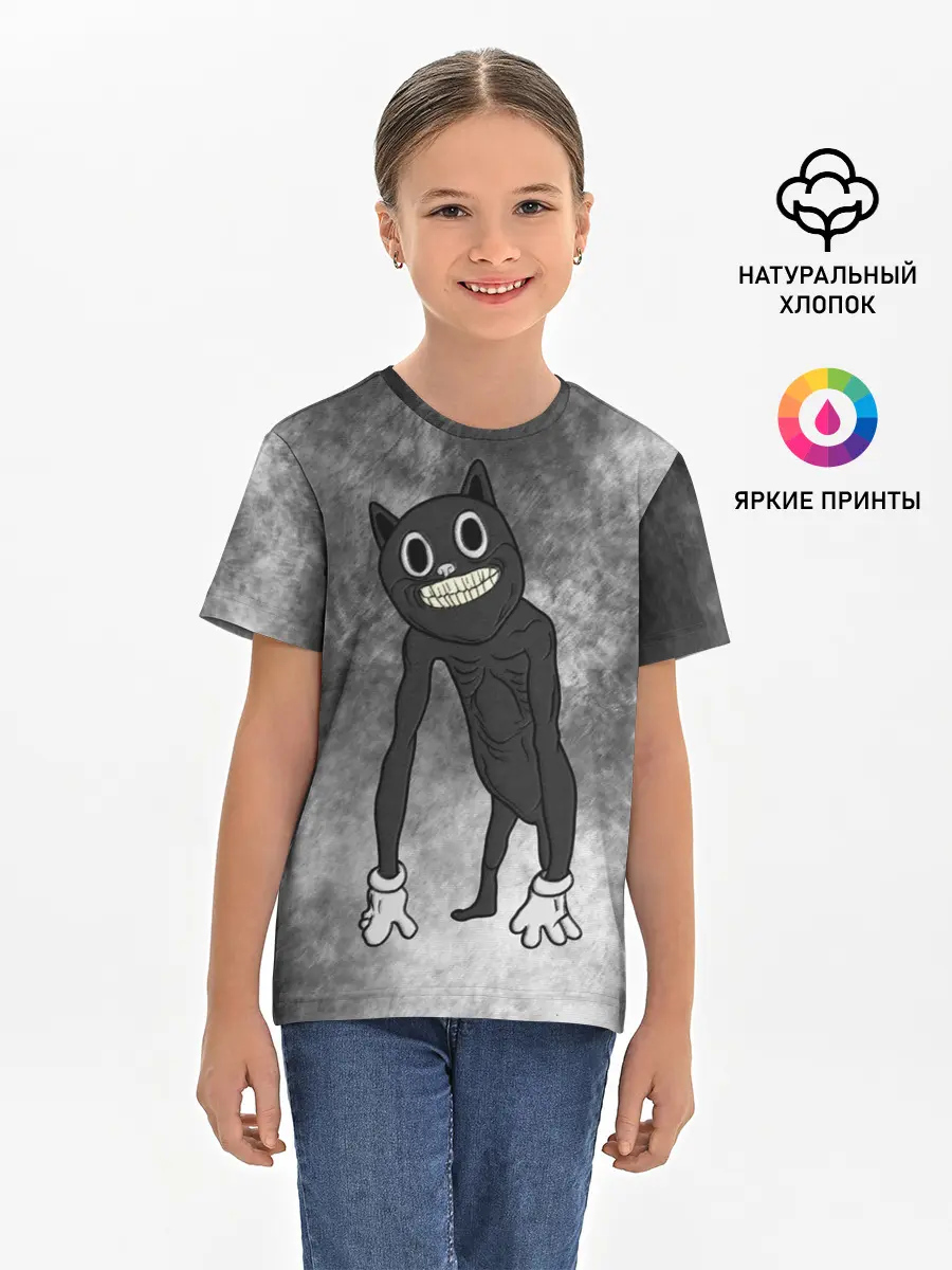 Детская базовая футболка / Cartoon cat