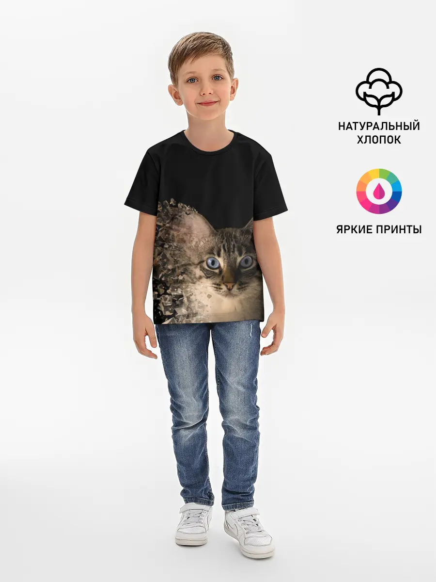 Детская базовая футболка / Disintegrating Cat