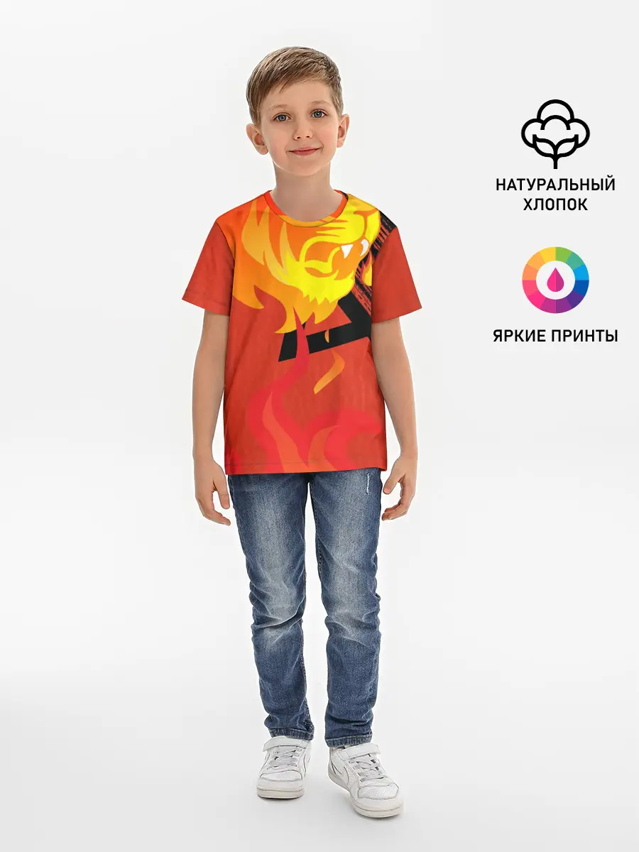 Детская базовая футболка / Огненный лев