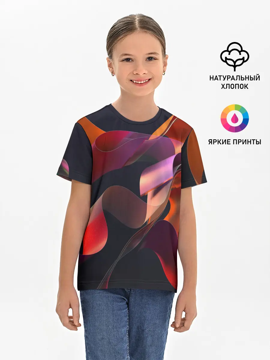 Детская базовая футболка / Абстрактные ленты