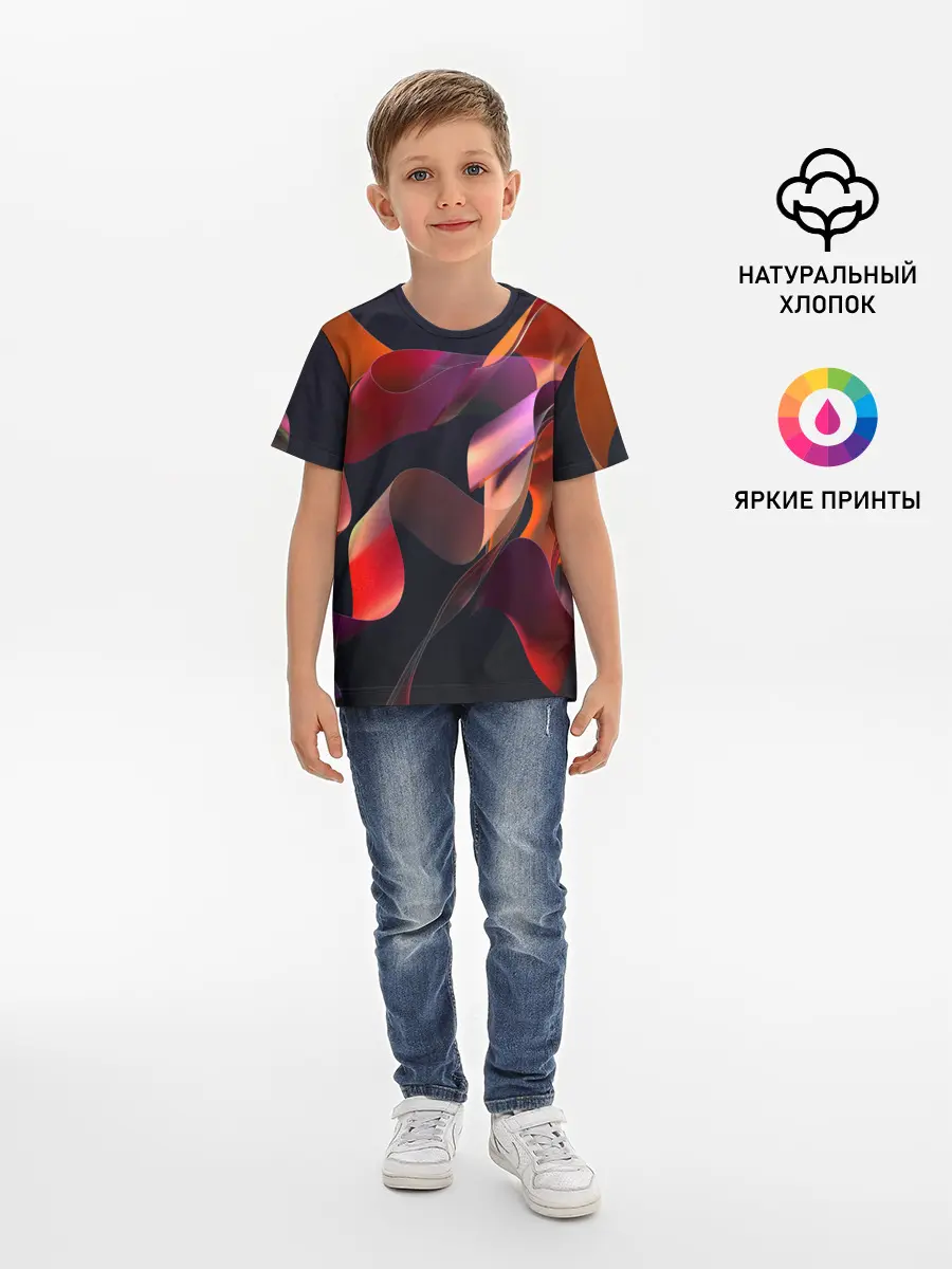 Детская базовая футболка / Абстрактные ленты