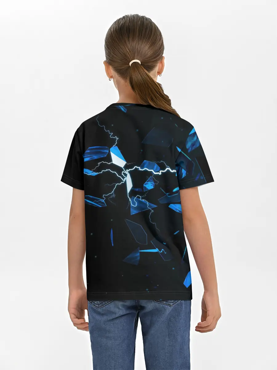 Детская базовая футболка / Осколки стекла и молния