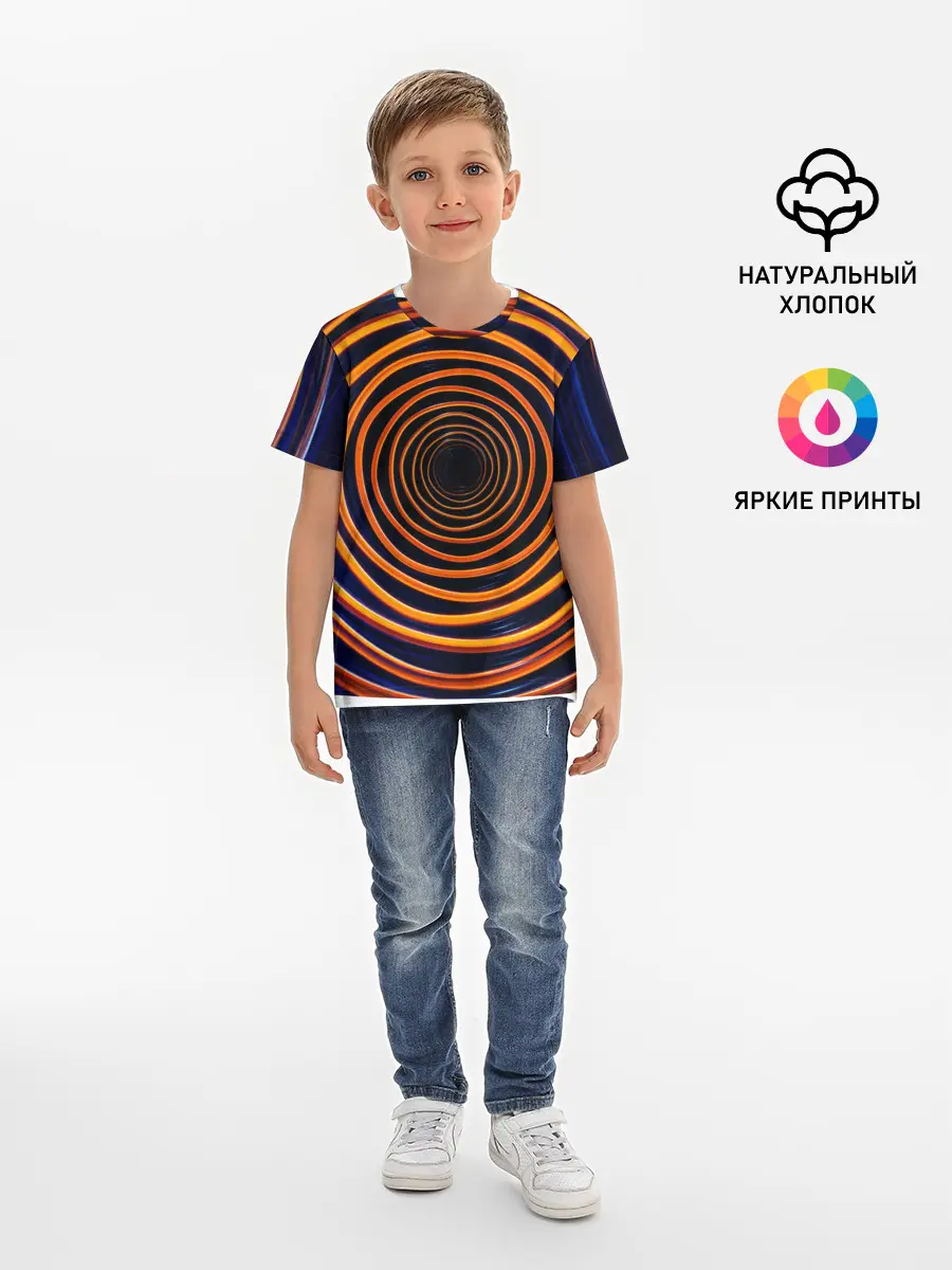 Детская базовая футболка / Круги неоновые