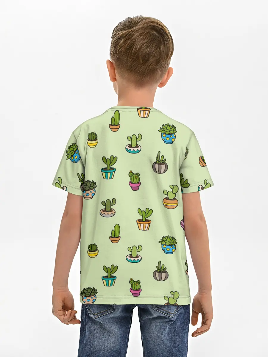 Детская базовая футболка / Веселый кактус