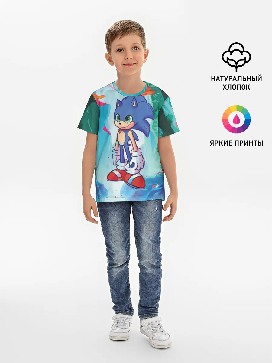 Детская базовая футболка / Ежик Соник