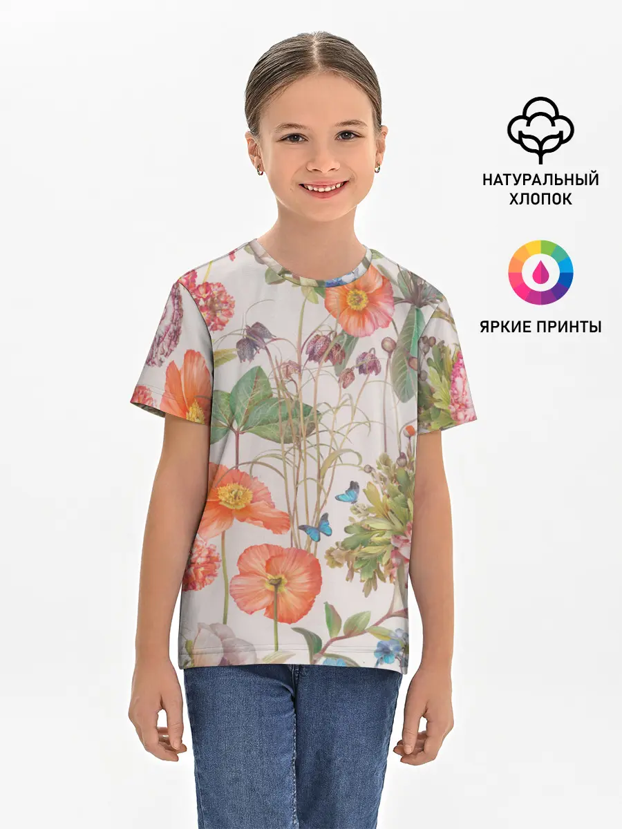 Детская базовая футболка / Цветы