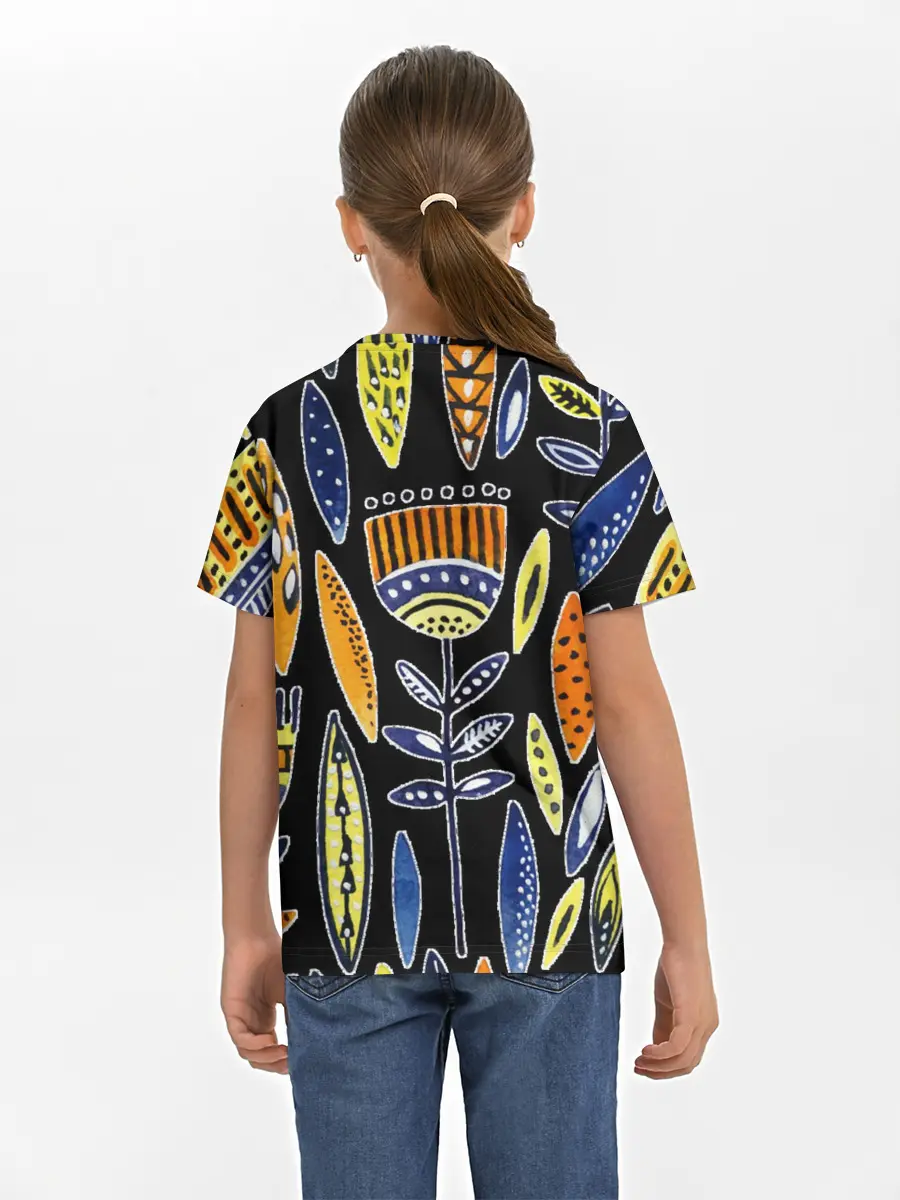 Детская базовая футболка / цветы фараона