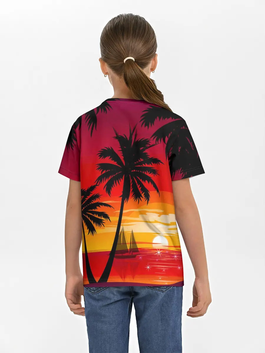Детская базовая футболка / Гавайский закат