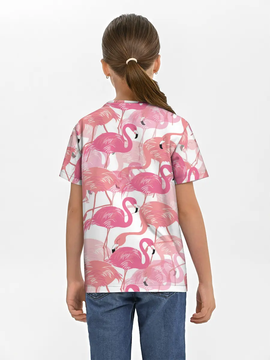 Детская базовая футболка / Фламинго
