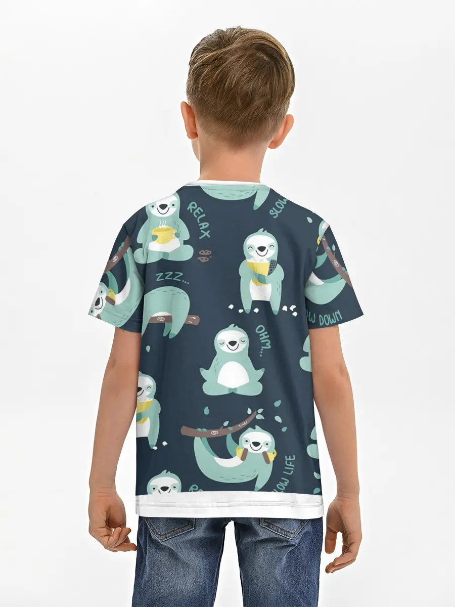 Детская базовая футболка / ленивцы