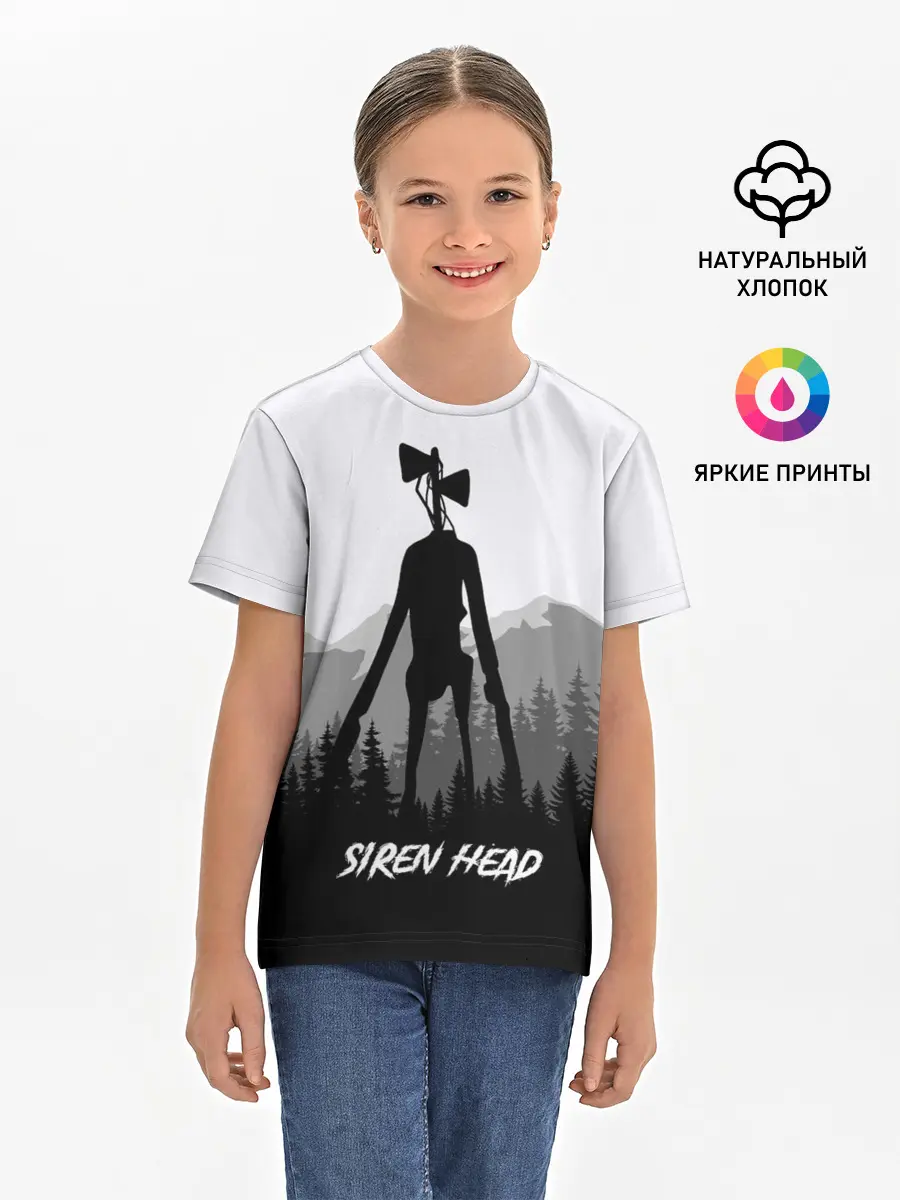 Детская базовая футболка / SIREN HEAD | DARK FOREST