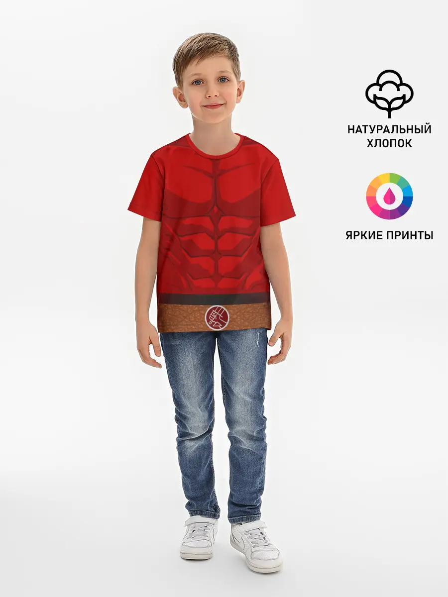 Детская базовая футболка / Красный качок
