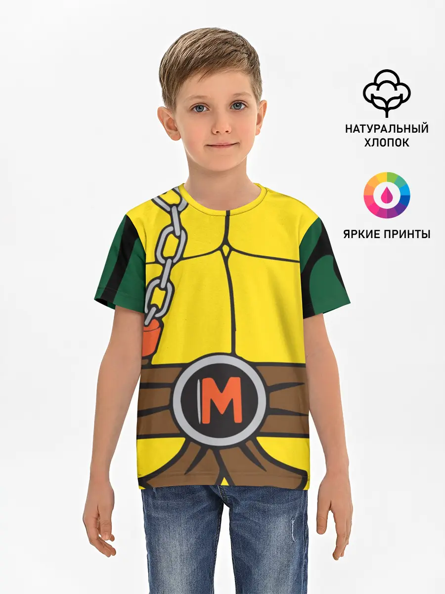 Детская базовая футболка / Микеланджело Косплей